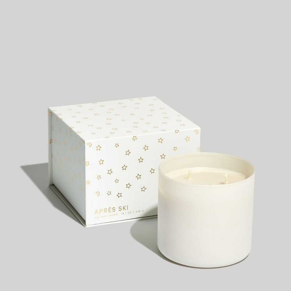 New in Gift Box ILLUME® Triple Wick Glass Candle Apres Ski